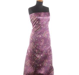 Prošev saténový vzor paisley fialový