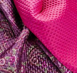 Prošev saténový vzor paisley fialový