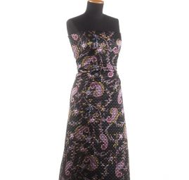 Prošev saténový vzor paisley černý