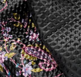 Prošev saténový vzor paisley černý