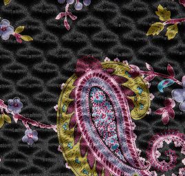 Prošev saténový vzor paisley černý