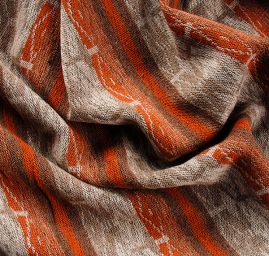 Vařená vlna etno vzor rezavá/hnědá