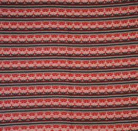 Vařená vlna etno vzor vínová/černá