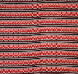 Vařená vlna etno vzor vínová/černá