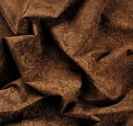 Bavlna pružná tisk květin hnědá/sv.hnědá II.jakost