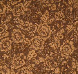 Bavlna pružná tisk květin hnědá/sv.hnědá II.jakost