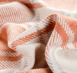 Flanel vzor káro kostka světle hnědá 