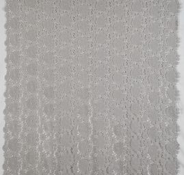 Krajka hrubá květinový vzor šedá