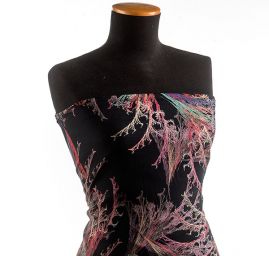 Viskozová šatová látka tisk abstraktní vzor červená