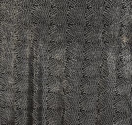 Krajka výšivka na tylu doplněna flitry černostříbrná