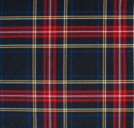 Kostýmová látka vzor kostky tartan červenočerná