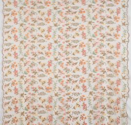 Krajka výšivka květinový vzor béžová