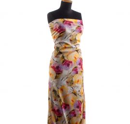 Úplet středně silný Punto tisk růže vínová