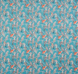 Úplet středně silný Punto tisk ptáci tyrkysová