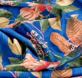 Úplet středně silný Punto tisk opice petrol