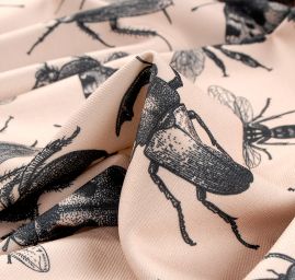 Úplet středně silný Punto tisk hmyz černá/ hnědá