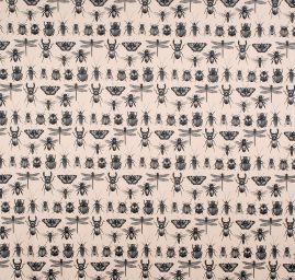 Úplet středně silný Punto tisk hmyz černá/ hnědá