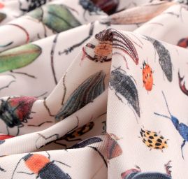 Úplet středně silný Punto tisk brouci smetanová