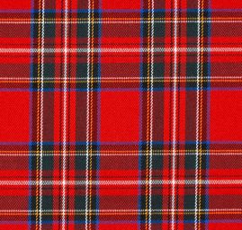 Kostýmová látka vzor kostky tartan červená/černá