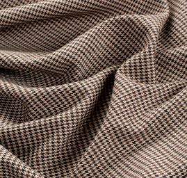 Kostýmová látka vzor pepito hnědočerná