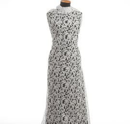 Krajka vzorový tyl s výšivkou bílá