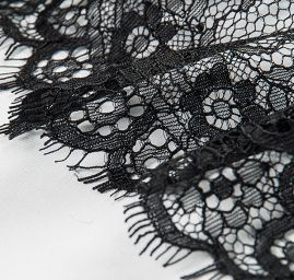 Krajka pružná květinový vzor černá