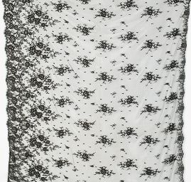 Krajka pružná jemný květinový vzor černá