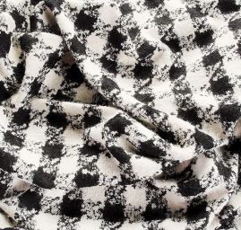 Vlněná kostýmová látka buklé velká kostka