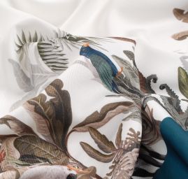 Žoržetová pletenina design MarLen tisk exotic růžová