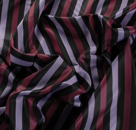 Podšívka žakárová proužky černé/vínové