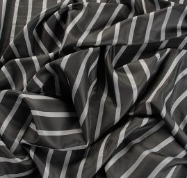 Podšívka žakárová proužky černé/šedé