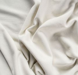 Úplet bavlněný žebrový vzor s vlasem bílá káva