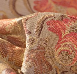 Dekorační tkanina s květionovým vzorem béžovohnědá