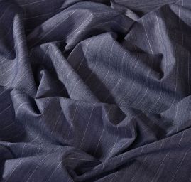 Riflovina pružná jemný proužek modrá