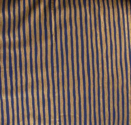 Bavlněná látka vánoční vzor proužků modré/zlaté