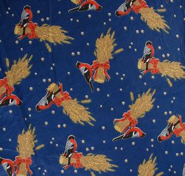 Bavlněná látka vánoční ptáček/hvězdičeky/klasy