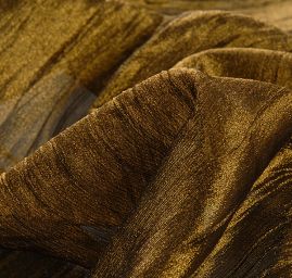 Organza plise zlatočerná