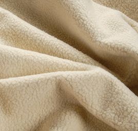 Beránek imitace bílý/riflovina modrá II.jakost