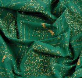 Bavlněná látka vánoční vzor patchwork zlatá zelená