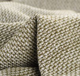 Kostýmová látka zelenobílá s plastickou strukturou