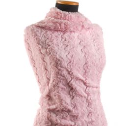 Imitace kožešiny s plastickou strukturou vlnek růžová