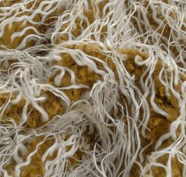 Imitace zvířecí srsti kašmírské kozy zelená/bílá