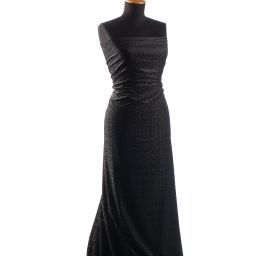 Vypalovaný samet pružná látka drobný vzor černá