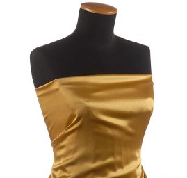 Satén taft pružný zlatý