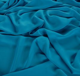 Šifon jednobarevný hladký tm.tyrkys