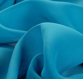 Šifon jednobarevný hladký tm.tyrkys