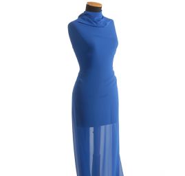 Šifon jednobarevný hladký modrý