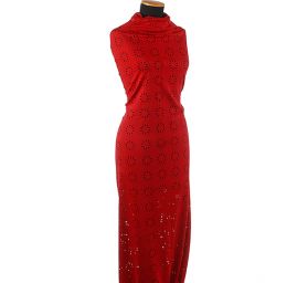 Úplet prořezávaný vzor květů červený