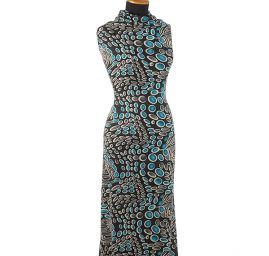 Středně silný úplet tisk geometrický motiv puntíky/ovál