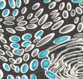 Středně silný úplet tisk geometrický motiv puntíky/ovál